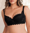 Brasier strapless espalda semiancha Vanessa negro frontal
