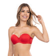 Brasier strapless con realce rojo frontal