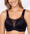 Brasier de alto cubrimiento con transparencias Cher France negro frontal