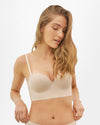 Brasier strapless con base ancha beige frontal