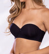 Brasier strapless de escote redondeado Cher France negro frontal