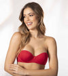 Brasier estilo strapless con realce medio rojo