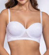Brasier strapless con espalda ancha Mujer Latina blanco frontal