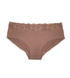 Panty clásico con detalle en encaje frontal taupe profundo