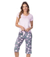 Pijama en capri y camisa manga corta rosa frontal