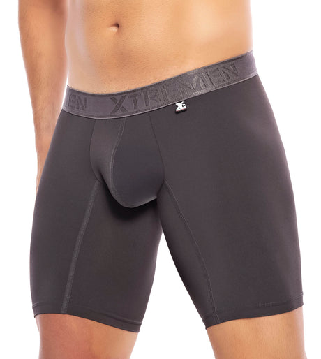 Boxer-largo-de-microfibra-Xtremen-gris-frontal