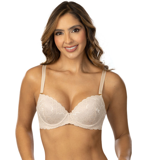 Brasier de encaje con realce piel
