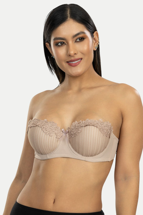 Brasier strapless con bordado Feria del Brasier