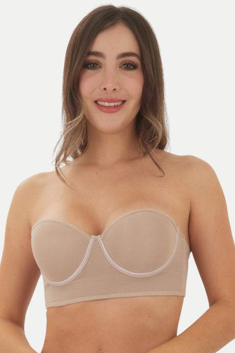 Brasier strapless copa B con base ancha