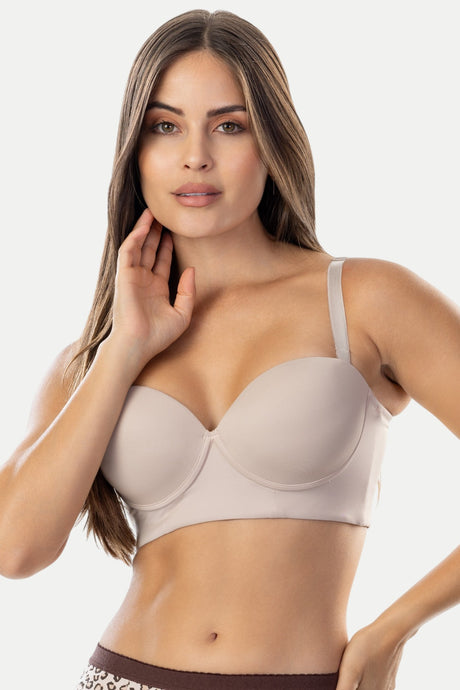 Brasier strapless espalda ancha Mujer Latina Feria del Brasier
