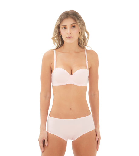Conjunto básico femenino con cachetero rosado frontal Feria del Brasier