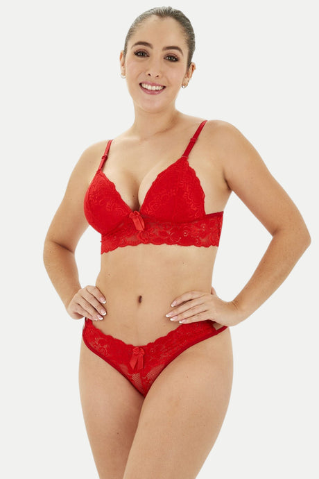 Conjunto de bralette y tanga brasilera Feria del Brasier