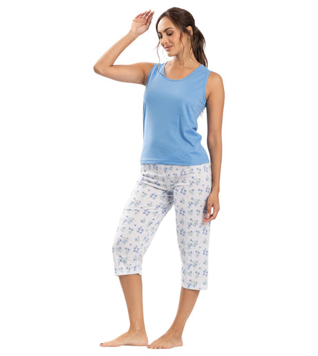 Conjunto pijama de dama con camiseta y capri Feria del Brasier