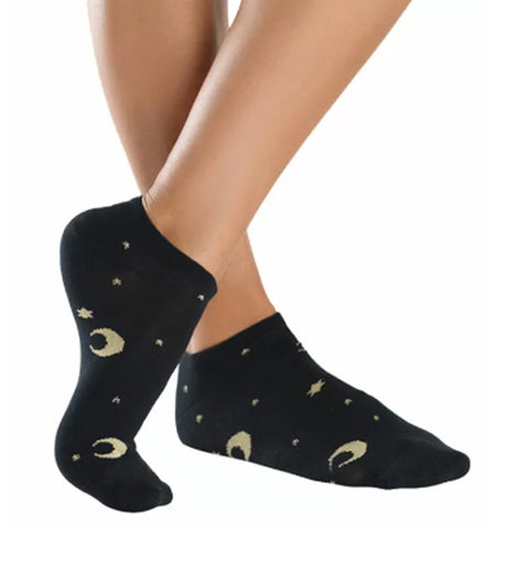 Medias taloneras para mujer con diseño de luna Cocoon negro Feria del Brasier 