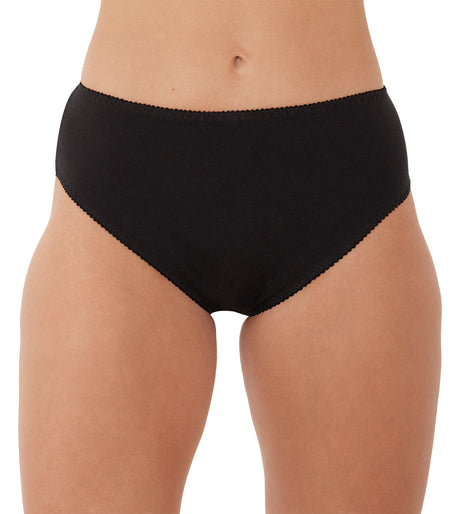 Panty cachetero clásico talle medio negro frontal
