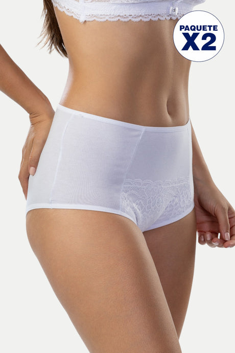 Paquete x2 panty clásico encaje bajo Feria del Brasier