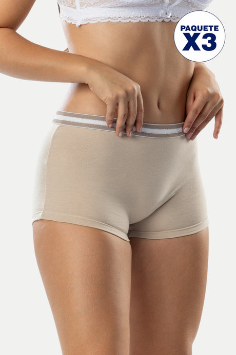 Paquete x3 bóxer femenino con elástico Feria del Brasier