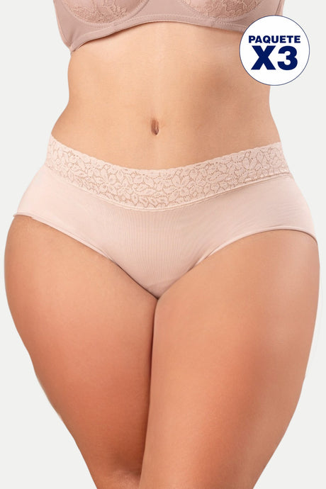 Paquete x3 panty corte láser Feria del Brasier