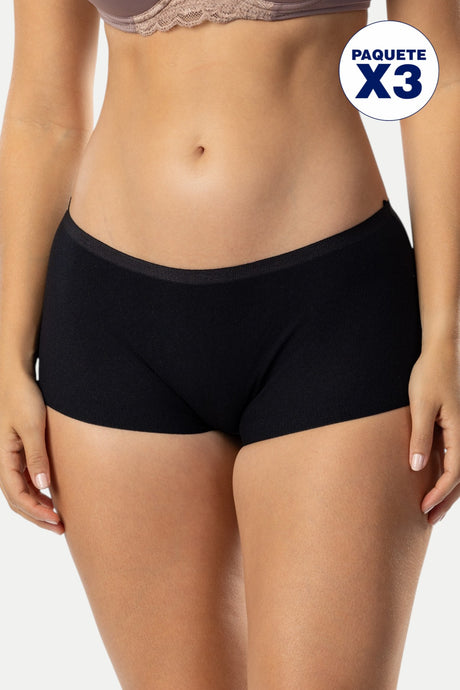 Paquete x3 pantyflex negro Feria del Brasier