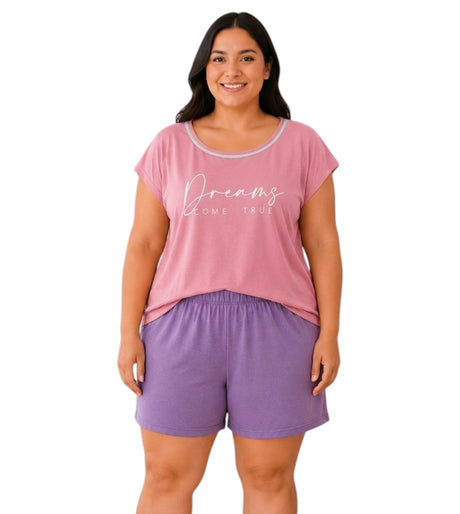 Pijama camiseta y short plus Feria del Brasier