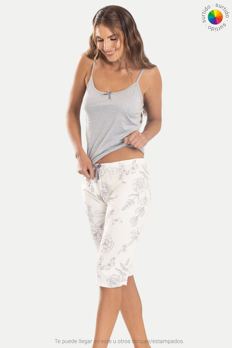 Pijama capri con camisa de tiras Feria del Brasier