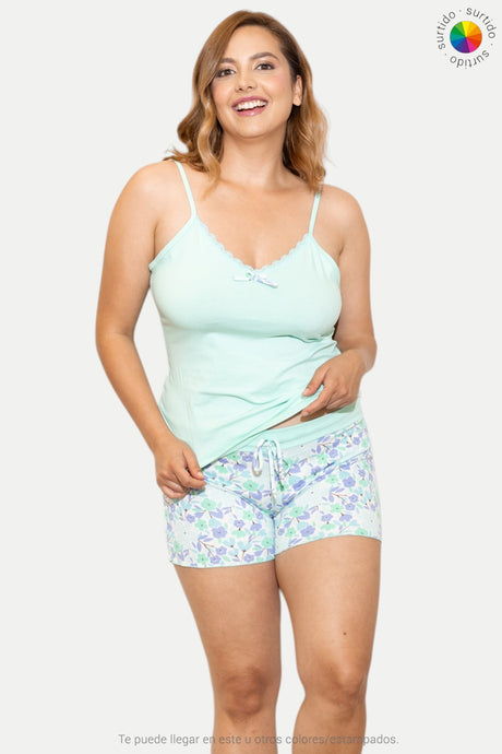 Pijama con short y blusa de tirantes Feria del Brasier
