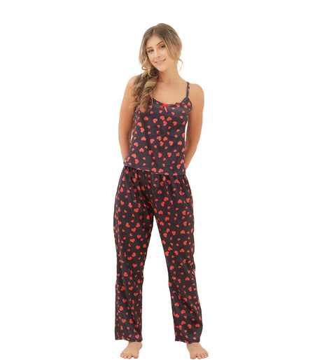 Pijama de pantalón largo y camisa de tiras en Satín surtido frontal Feria del Brasier