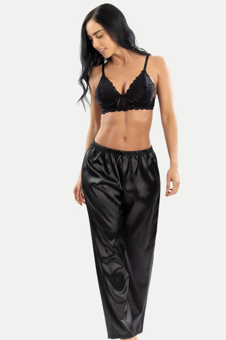Pijama satín con bralette Feria del Brasier
