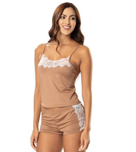 Pijama short con encaje sutil Feria del Brasier