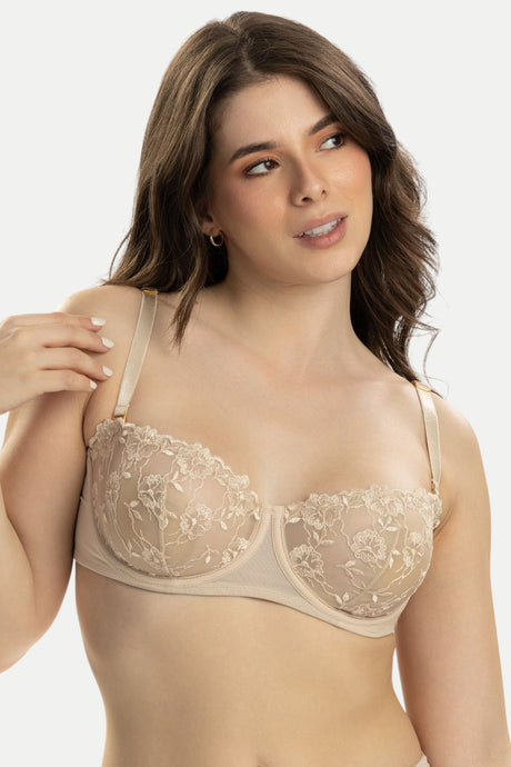 Strapless bordado Mujer Latina Feria del Brasier