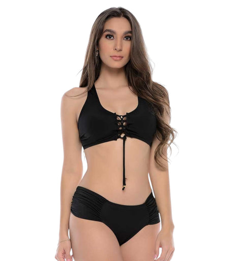 Vestido de baño bikini con top ajustable y panti con efecto drapeado Feria del Brasier