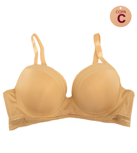 Brasier con detalles en encaje y con realce crema