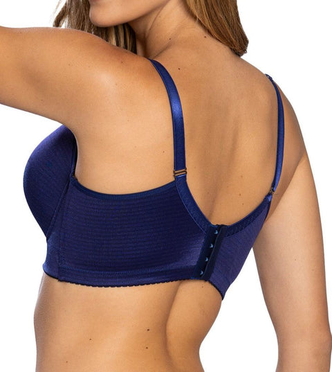 Brasier de alto cubrimiento y soporte Mujer Latina azul posterior