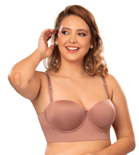 Brasier strapless tipo bustier vison