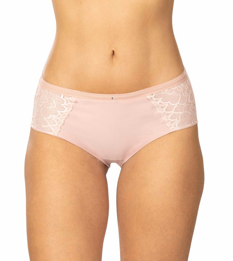 Panty cachetero con encaje lateral Cher France sándalo frontal