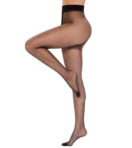 Panty medias de puntos negras 