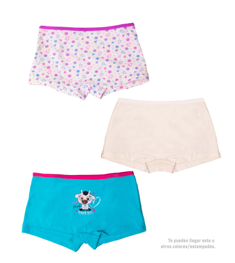 Paquete x3 panty cachetero de niña 