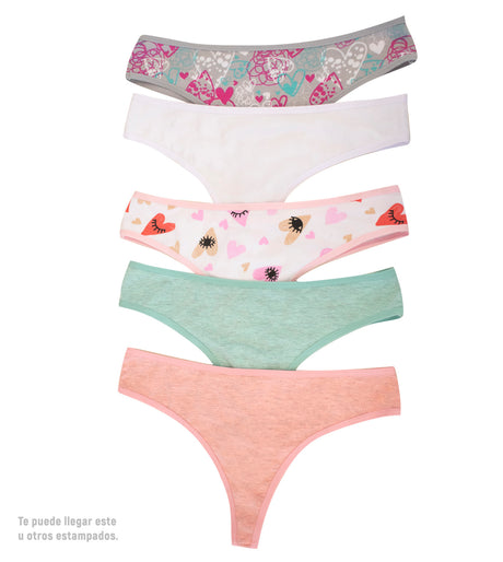 Paquete x5 de tanga brasilera surtido