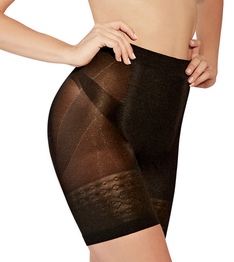 short térmico control de abdomen negro frontal