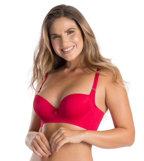 Mujer latina- brasier realce-rojo-mujer